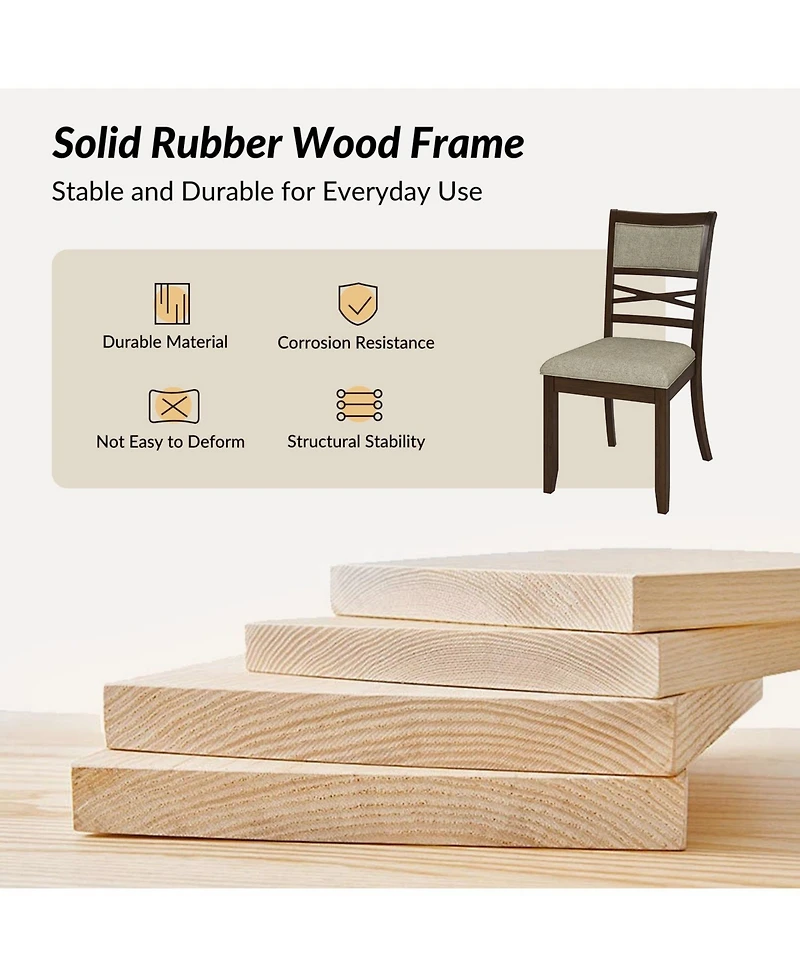 Felix Transitional Solid Wood Dining Chair(Set of 2)