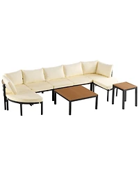 Mondawe Modern Outdoor Sectional Sofa Set Conversation with Cushions for Patio