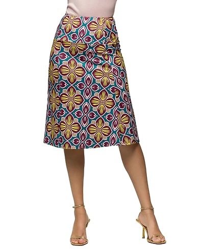 24seven Comfort Apparel Women's Comfortable Elastic Waist Knee Length Skirt