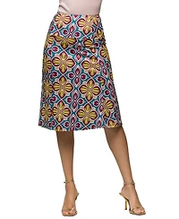 24seven Comfort Apparel Women's Comfortable Elastic Waist Knee Length Skirt