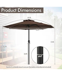 Gymax Outdoor Patio Umbrella Modern Table w/8 Heavy Duty Ribs Sun-proof
