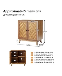 Tobias Midcentury 30"Tall 2 Door Accent Cabinet with Solid Wood Legs