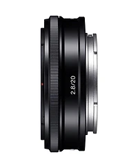Sony E 20mm f/2.8 Lens, Black, Bundle with 49mm Digital Essentials Filter Kit and 15x15" Lens Wrap