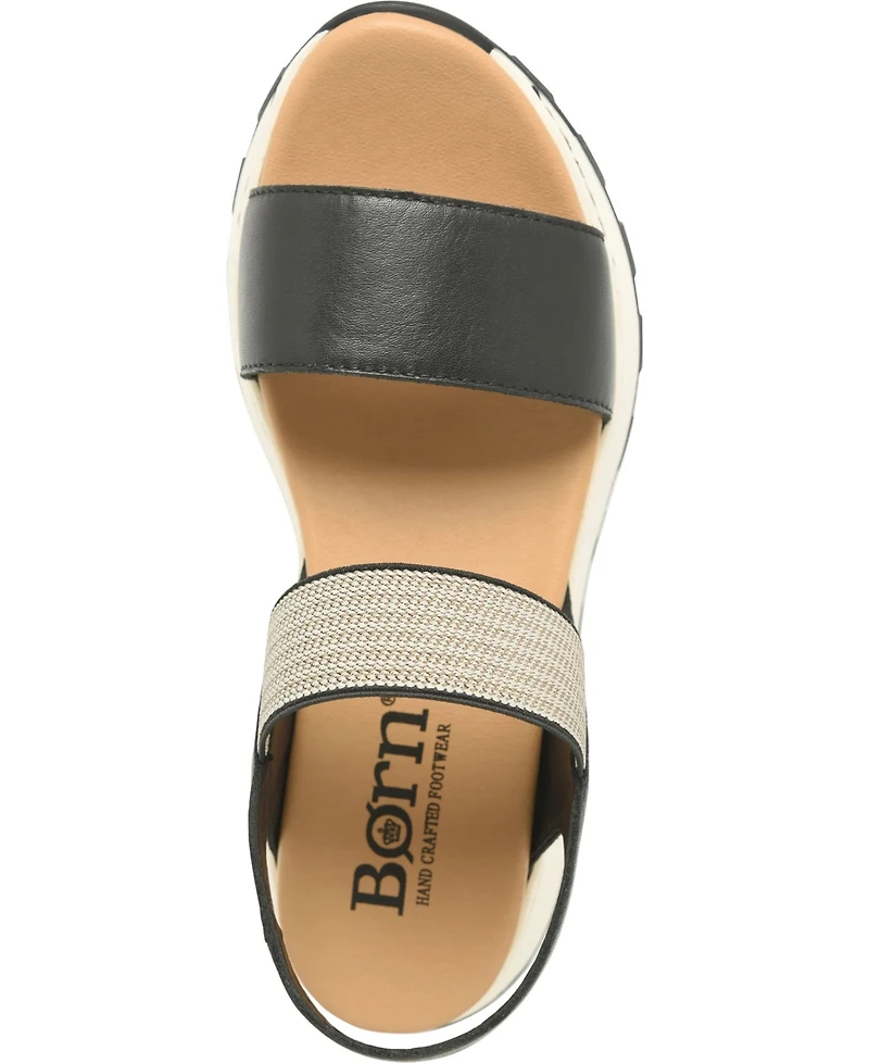 Born Women's Mimi Round Toe Wedge Sandals