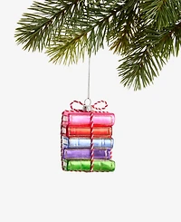 Holiday Lane Eclectic Charm Glass Book Stack Ornament, Macy's Exclusive