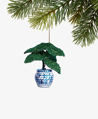 Holiday Lane Eclectic Charm Glass Potted House Plant Ornament, Macy's Exclusive