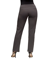 24seven Comfort Apparel Women's Comfortable Stretch High Waist Dress Pants