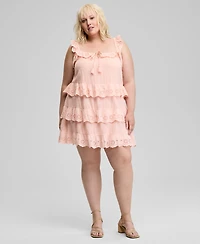And Now This Trendy Plus Eyelet Cotton Sleeveless A-Line Dress, Exclusively at Macy's