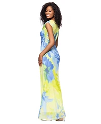 Betsy & Adam Petite Chiffon Cowlneck Sheath Dress