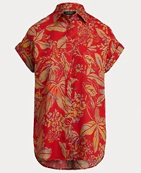 Lauren Ralph Women's Relaxed-Fit Floral Short-Sleeve Shirt