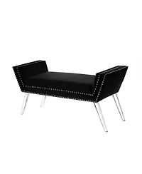 Upholstered Velvet Bench – Chic Accent Bench with Soft Cushion for Bedroom, Entryway, or Living Room