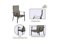 Casainc Pvc-Coated Polyester Fabric Cast Aluminum Frame Dining Chair (Set of 4)