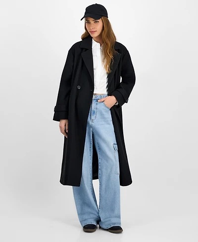 Jou Juniors' Double-Breasted Maxi Coat
