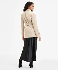 Jou Juniors' Double-Breasted Belted Trench Coat