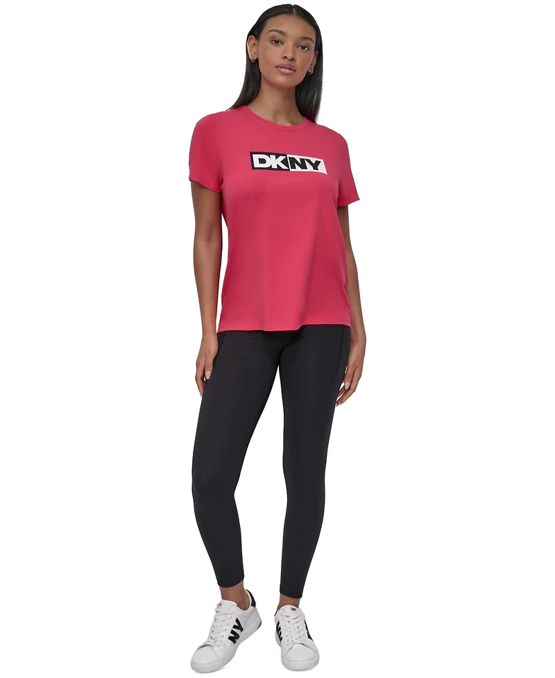 Dkny Sport Women's Colorblocked-Logo Crewneck T-Shirt