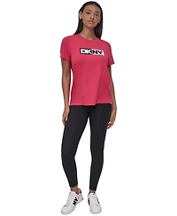Dkny Sport Women's Colorblocked-Logo Crewneck T-Shirt