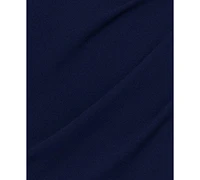 Betsy & Adam Women's Asymmetric-Neck Lace-Sleeve Gown