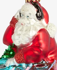 Holiday Lane Merry Magic Glass Dj Santa Ornament, Macy's Ornament