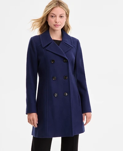 Anne Klein Women's Double-Breasted Peacoat, Exclusively at Macy's