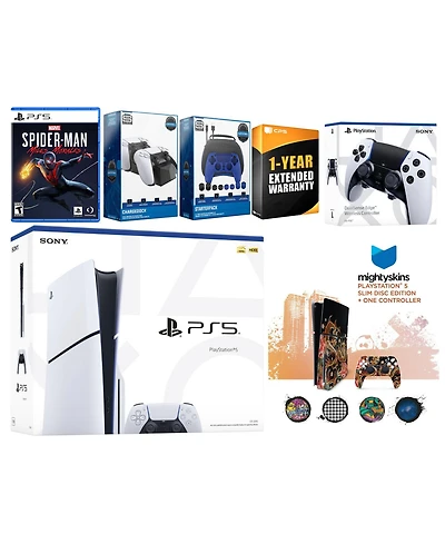 Sony Playstation 5 Slim Disc with Spider-Man: Miles Morales, Extra Edge Controller, Gamer Kit