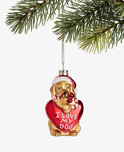 Holiday Lane Pets Glass Dog Ornament, Macy's Exclusive