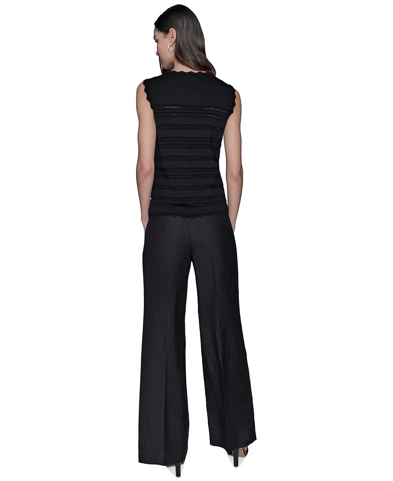 Karl Lagerfeld Paris Women's Scalloped-Trim Sweater