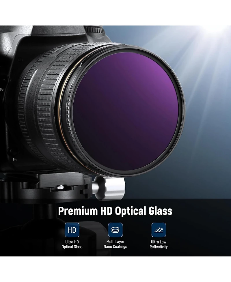 Neewer 52mm ND100000 (16.5 Stop) Neutral Density Filter – Ultra Dark Hd Optical Glass with Multi-Coating for Celestial Event Photography