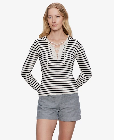 Sanctuary Women's Lace Up Pop Over Top