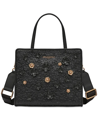 Karl Lagerfeld Paris Maybelle Satchel with Floral Pins