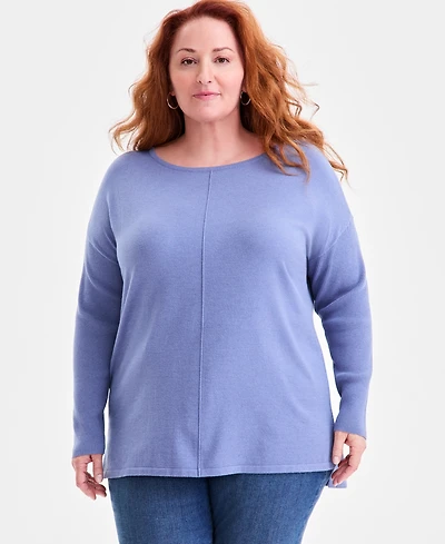 Style & Co Plus Knit Seam-Front Tunic Top, Exclusively Macy's