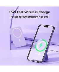 10000mAh Portable Magnetic Wireless Charge Power Bank w/ Phones Stand