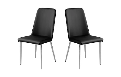 Set of Two Upholstered Faux Leather Dining Chairs for Modern Home Interiors