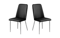 Set of Two Upholstered Faux Leather Dining Chairs for Modern Home Interiors