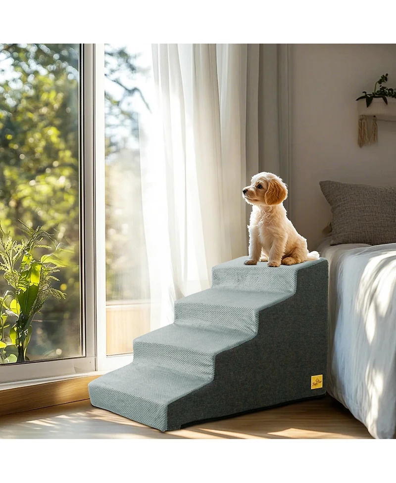 Bingopaw 4-Step Non-Slip Sponge Dog Stairs for Small Dogs