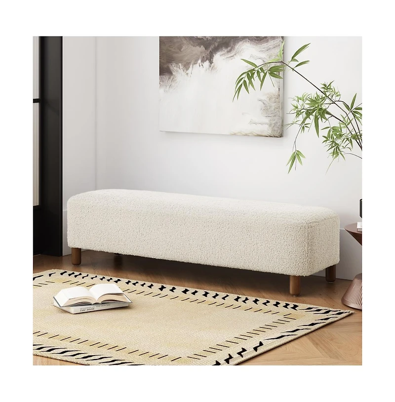 Modern Upholstered Ottoman Bench,Comfortable End-of-Bed Seat for Bedroom or Living Room-The Pop Home