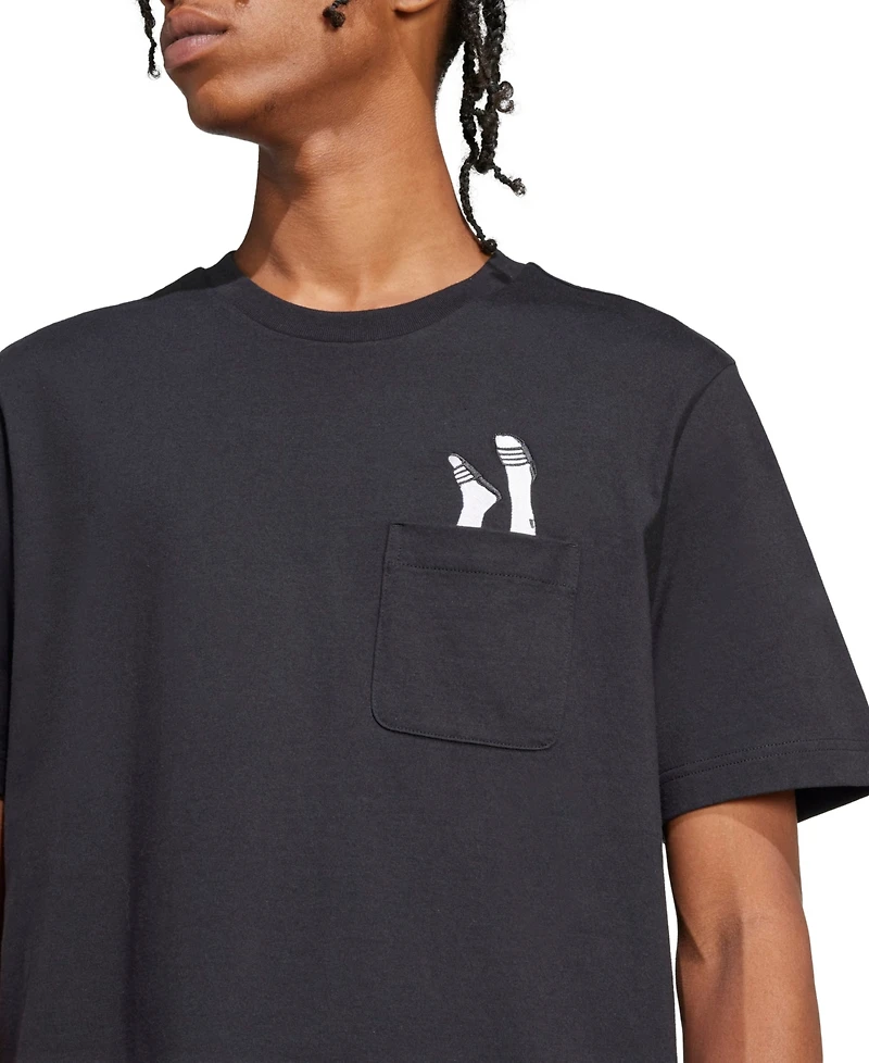 adidas Men's Lounge Slides Graphic Pocket T-Shirt
