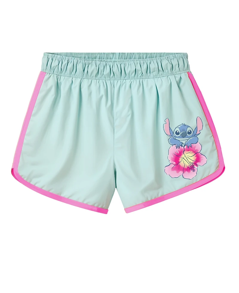 Disney Toddler and Little Girls 2-Piece Stitch Kauai Chief Value Cotton T-Shirt and French Terry Shorts Set