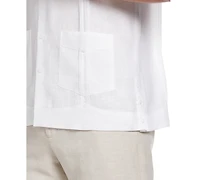 Cubavera Men's 100% Linen Short Sleeve 4 Pocket Guayabera Shirt
