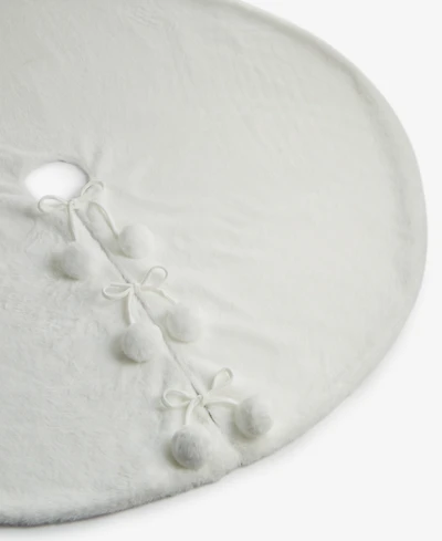 Holiday Lane Opulence Fuzzy White Tree Skirt, Macy's Exclusive