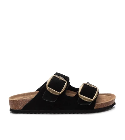 Women's Suede Double Strap Buckle Sandals By Xti