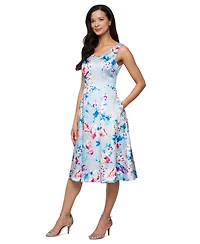 Alex Evenings Women's V-Neck Sleeveless Mikado Dress