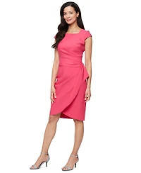 Alex Evenings Women's Square-Neck Tulip-Overlay Dress