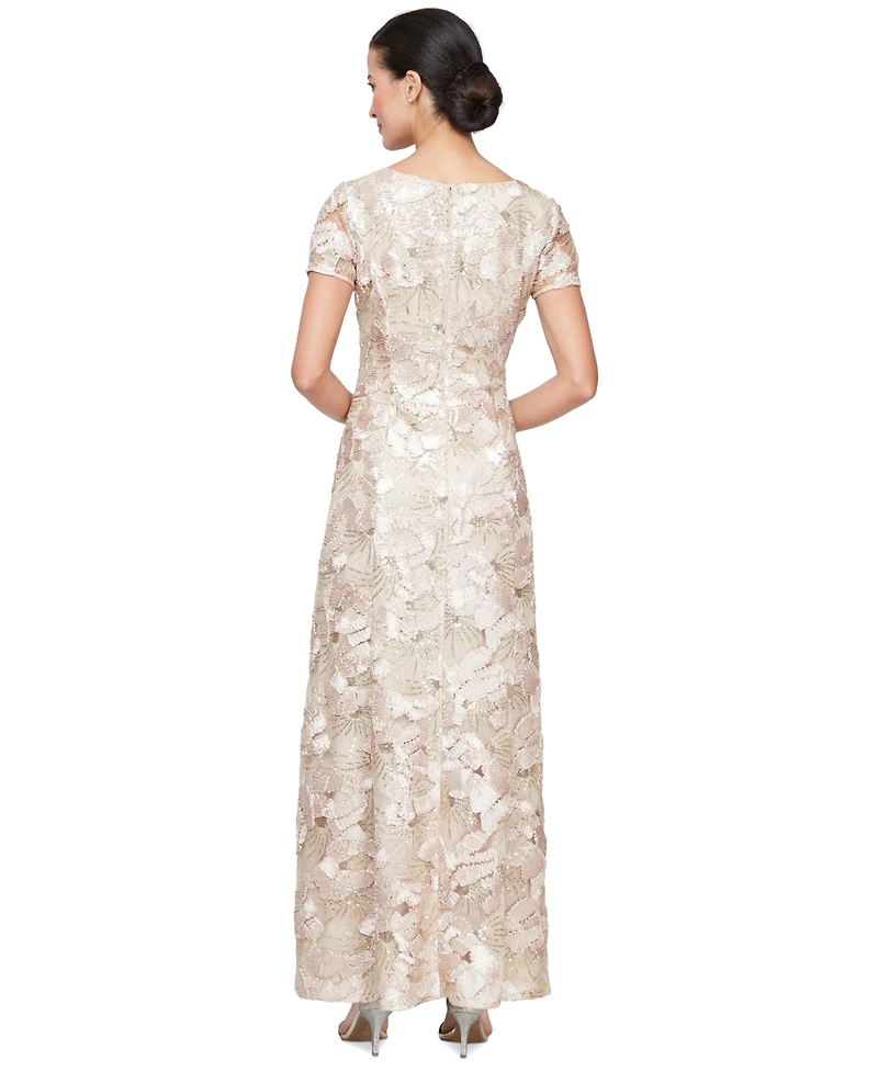 Alex Evenings Petite Embellished Lace Gown