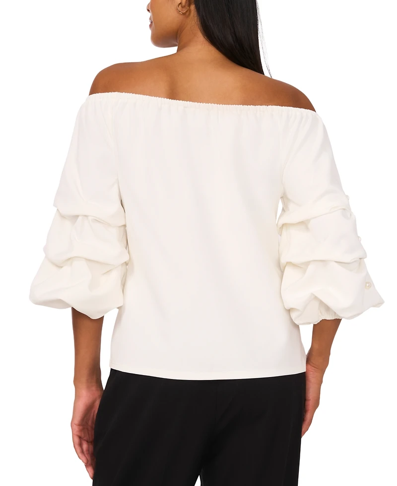 Msk Women's Off-The-Shoulder Embellished-Sleeve Top