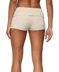 Edikted Women's Kodi Striped Fold Over Shorts