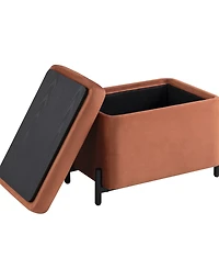 Lifestyle Solutions 24" Velvet Kyoto Small Storage Ottoman
