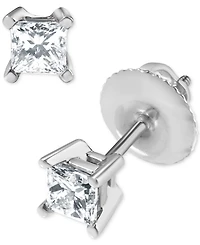 Diamond Princess-Cut Stud Earrings (1/3 ct. t.w.) in 14k White Gold
