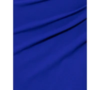 Xscape Petite One-Shoulder Scuba Crepe Gown