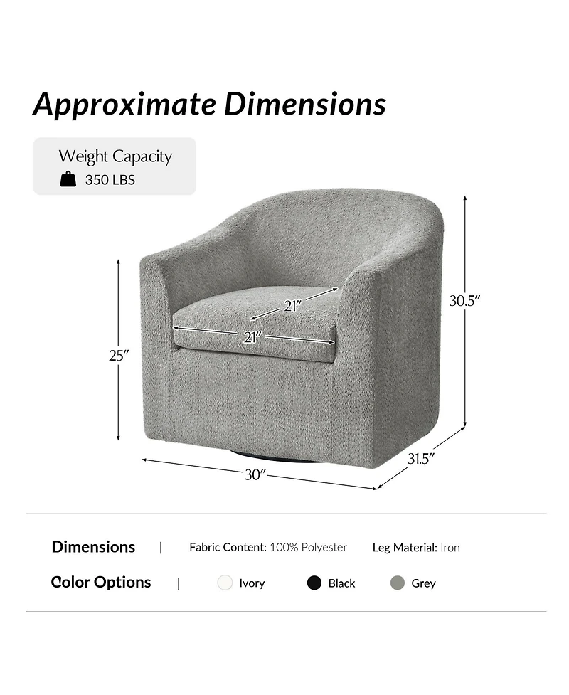 Azahara Modern Slipcovered Swivel Armchair