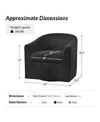 Azahara Modern Slipcovered Swivel Armchair